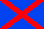 Bandiera blu croce rossa